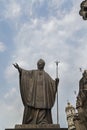 CIUDAD DE MEXICO - MEXICO: NOVEMBER, 2016: Bronze statue of the second pope juan pablo, outside of GuadalupeÃ¢â¬â¢s virgin church.